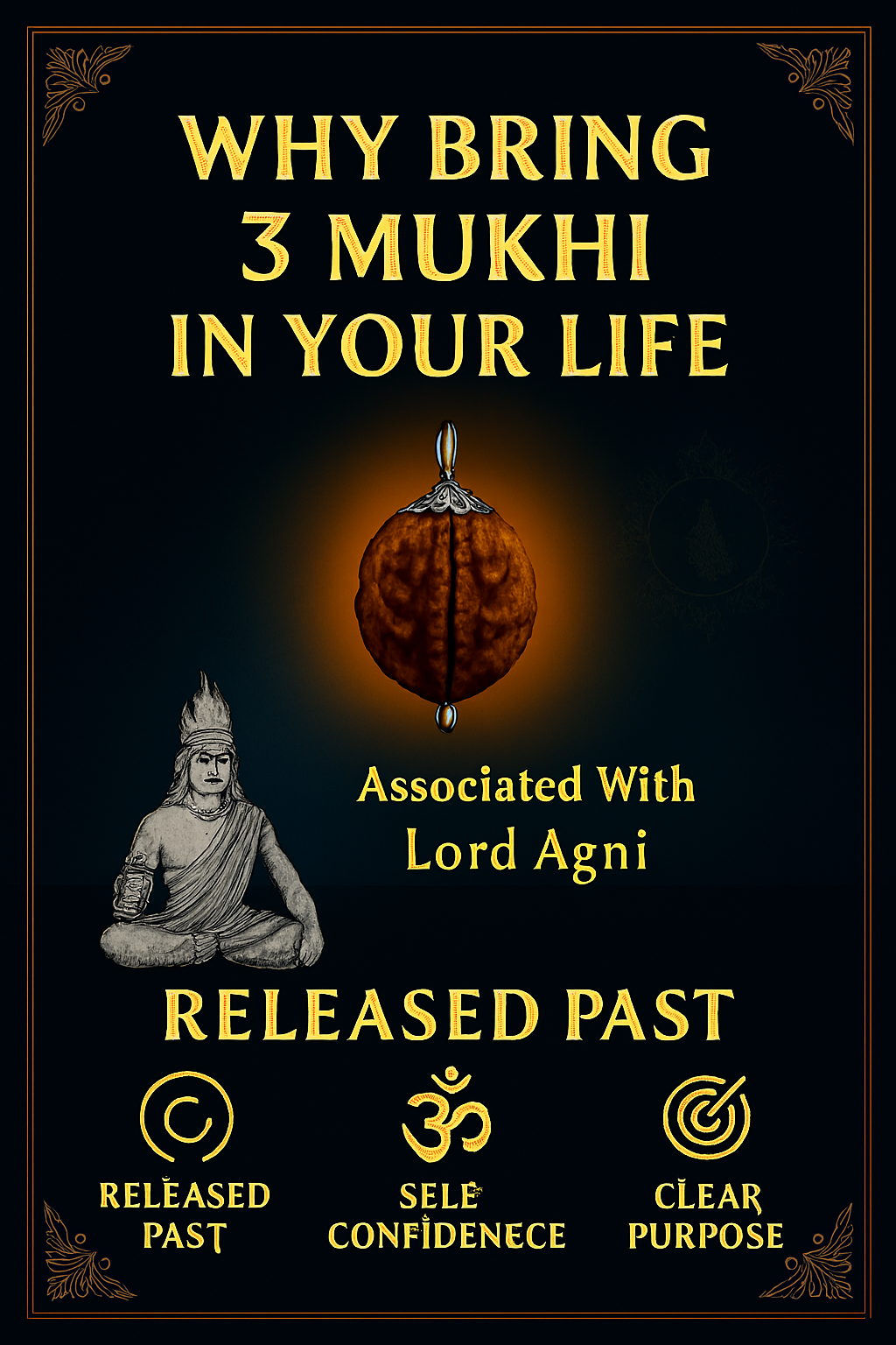 3 Mukhi Siddh Rudraksha - Teen Mukhi - Image 2